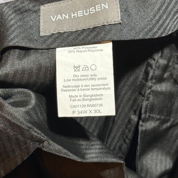 Van Heusen Mens Black Dress Pants 34W 30L Polyester/Rayon - Picture 5 of 5